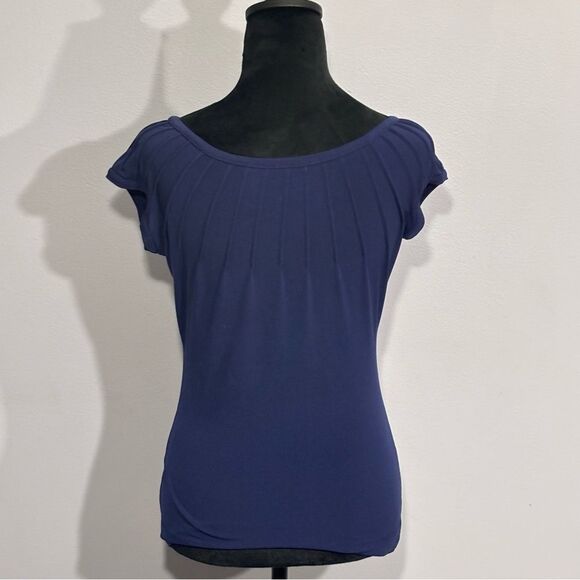 The Limited | Navy Blue Women’s Stretch Polyester Pleated Sleeveless Blouse XS - Picture 2 of 13